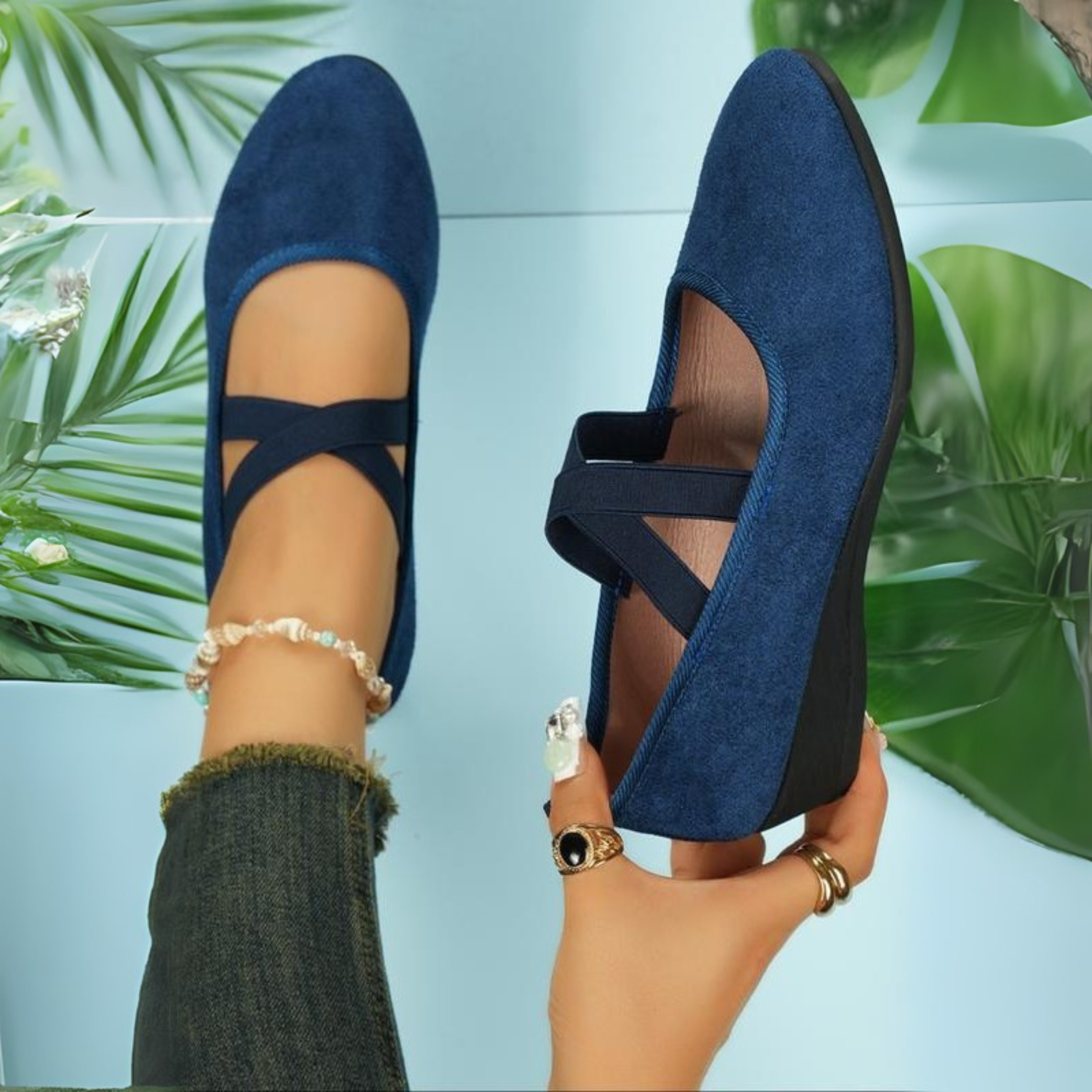 GABRIELLE | CLOSED WEDGE BALLERINA SHOES-blumpark