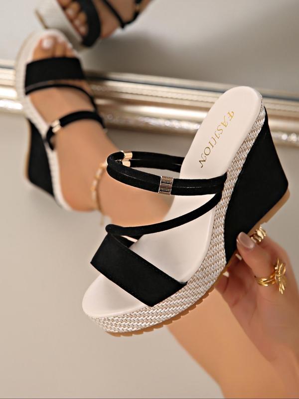 Women's Fashionable Solid Color Platform Wedge Orthopedic Shoes-blumpark