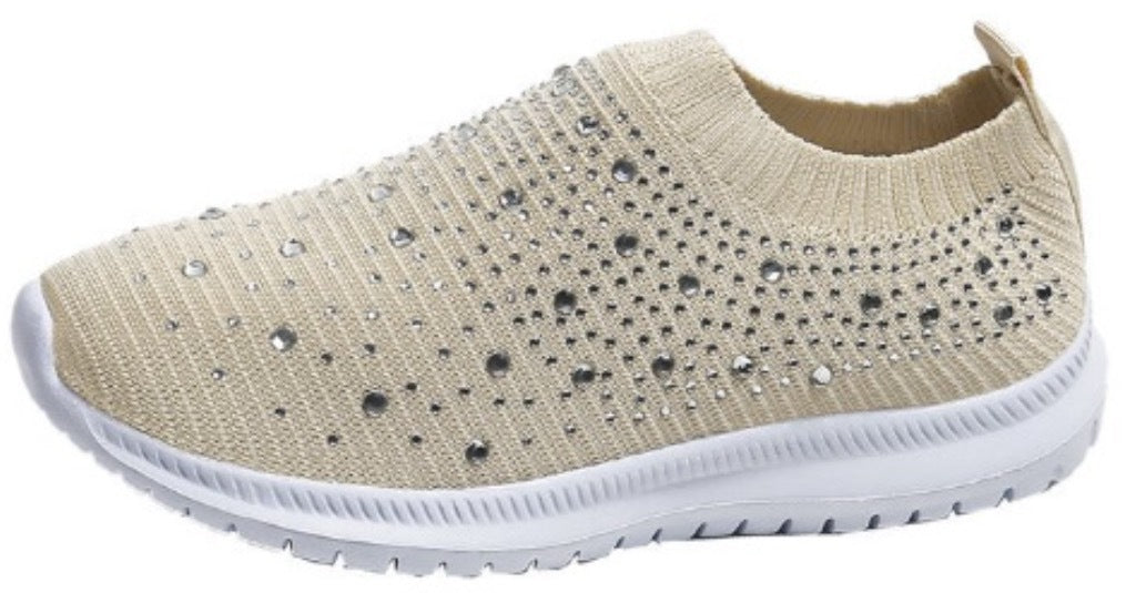 CRYSTAL | RHINESTONE ORTHOPEDIC SLIP-ON SNEAKERS-blumpark