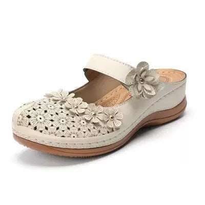 EDITH | FLORAL CUTOUT ORTHOPEDIC CLOGS-blumpark