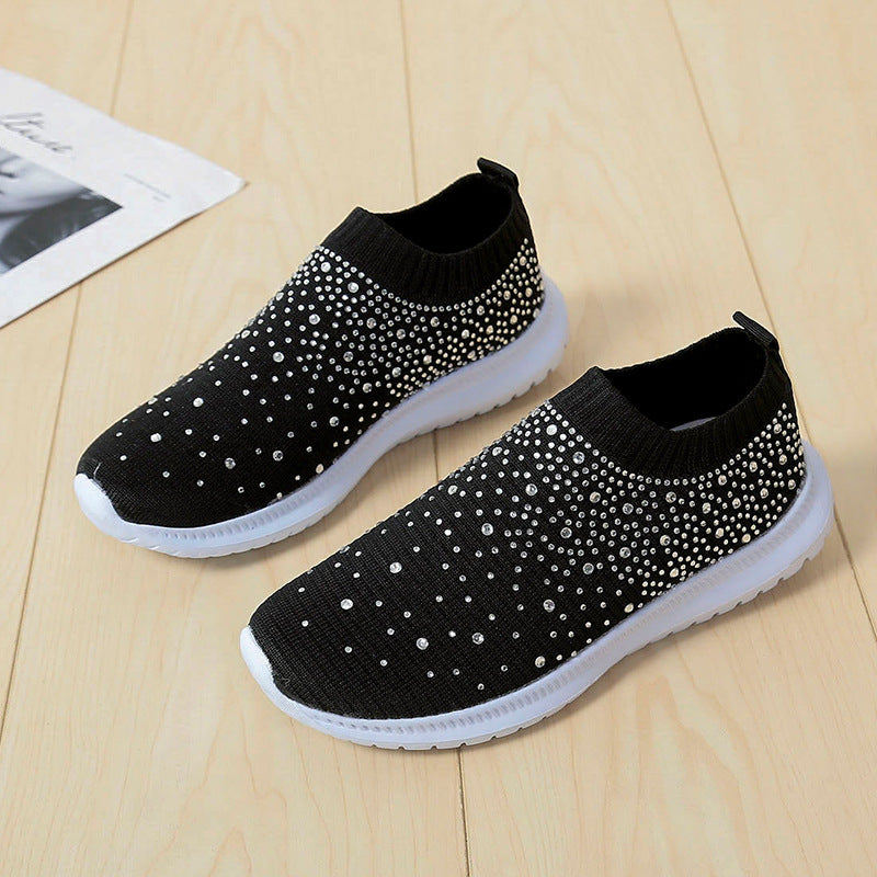 CRYSTAL | RHINESTONE ORTHOPEDIC SLIP-ON SNEAKERS-blumpark