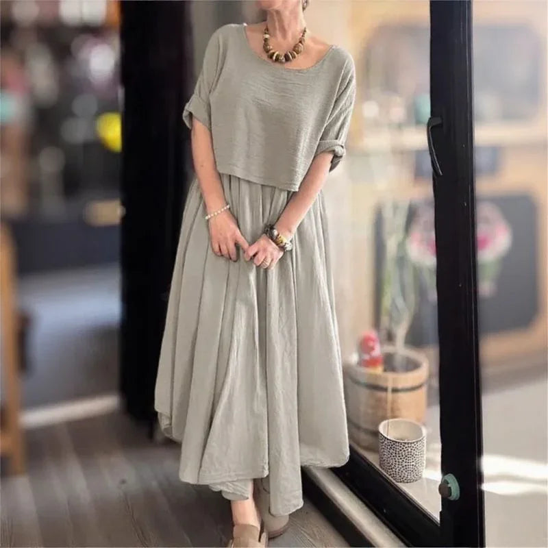 Cotton Linen Set with Layered Style / Two Pieces, Charm that Transcends Borders!-blumpark