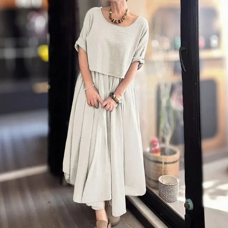 Cotton Linen Set with Layered Style / Two Pieces, Charm that Transcends Borders!-blumpark