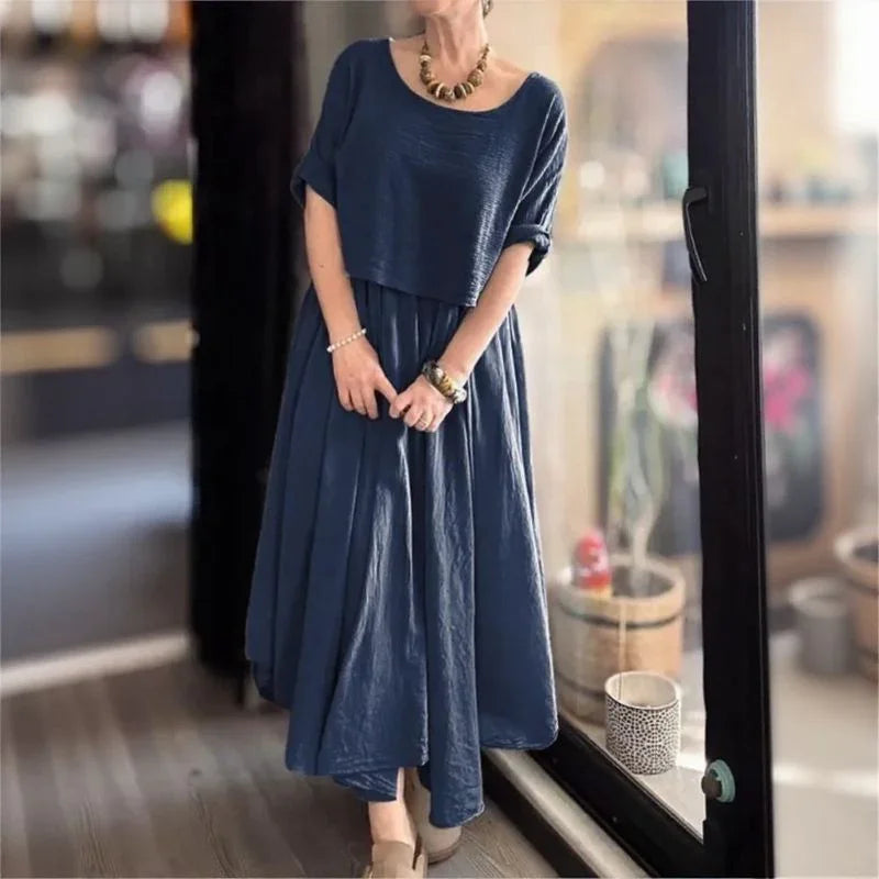 Cotton Linen Set with Layered Style / Two Pieces, Charm that Transcends Borders!-blumpark