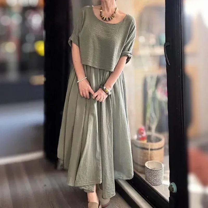 Cotton Linen Set with Layered Style / Two Pieces, Charm that Transcends Borders!-blumpark