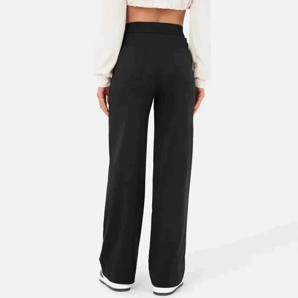High-waisted Elastic Casual Trousers-blumpark