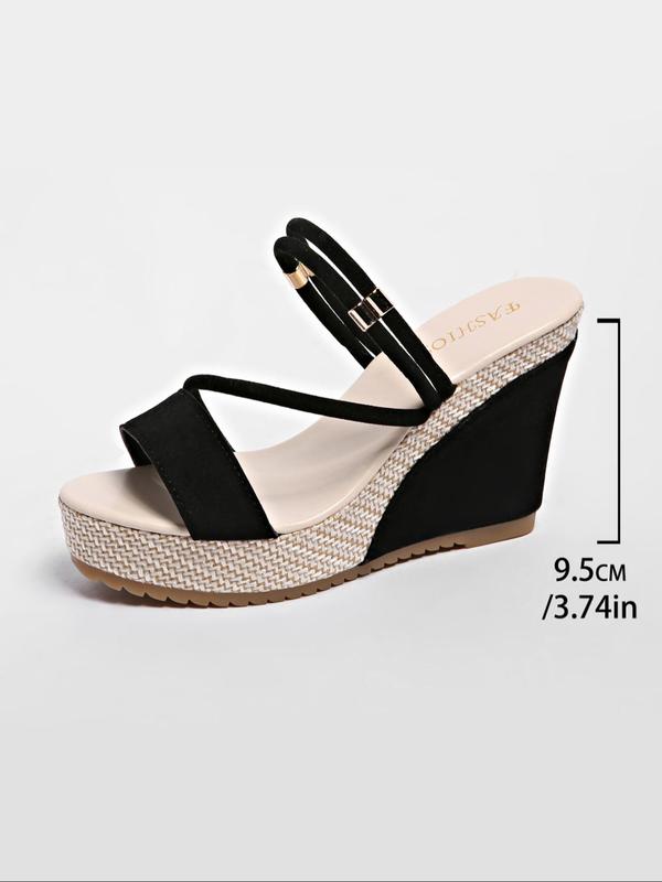 Women's Fashionable Solid Color Platform Wedge Orthopedic Shoes-blumpark