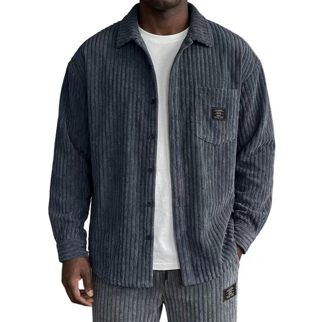 Men's ribbed overshirt product view