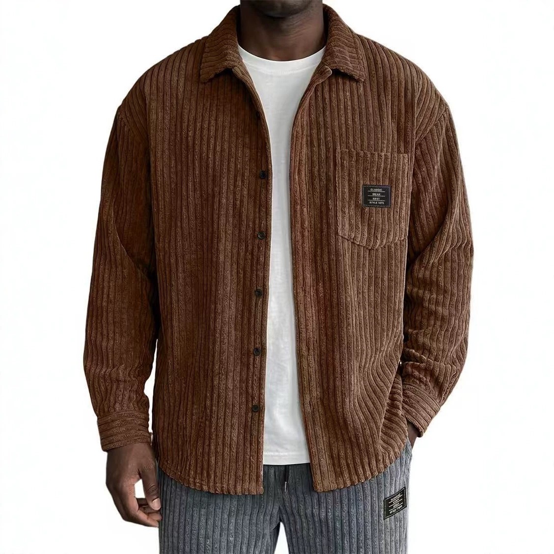 Men's ribbed overshirt product view