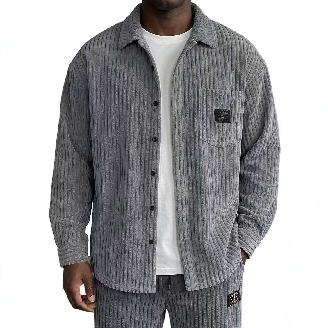 Men's ribbed overshirt product view