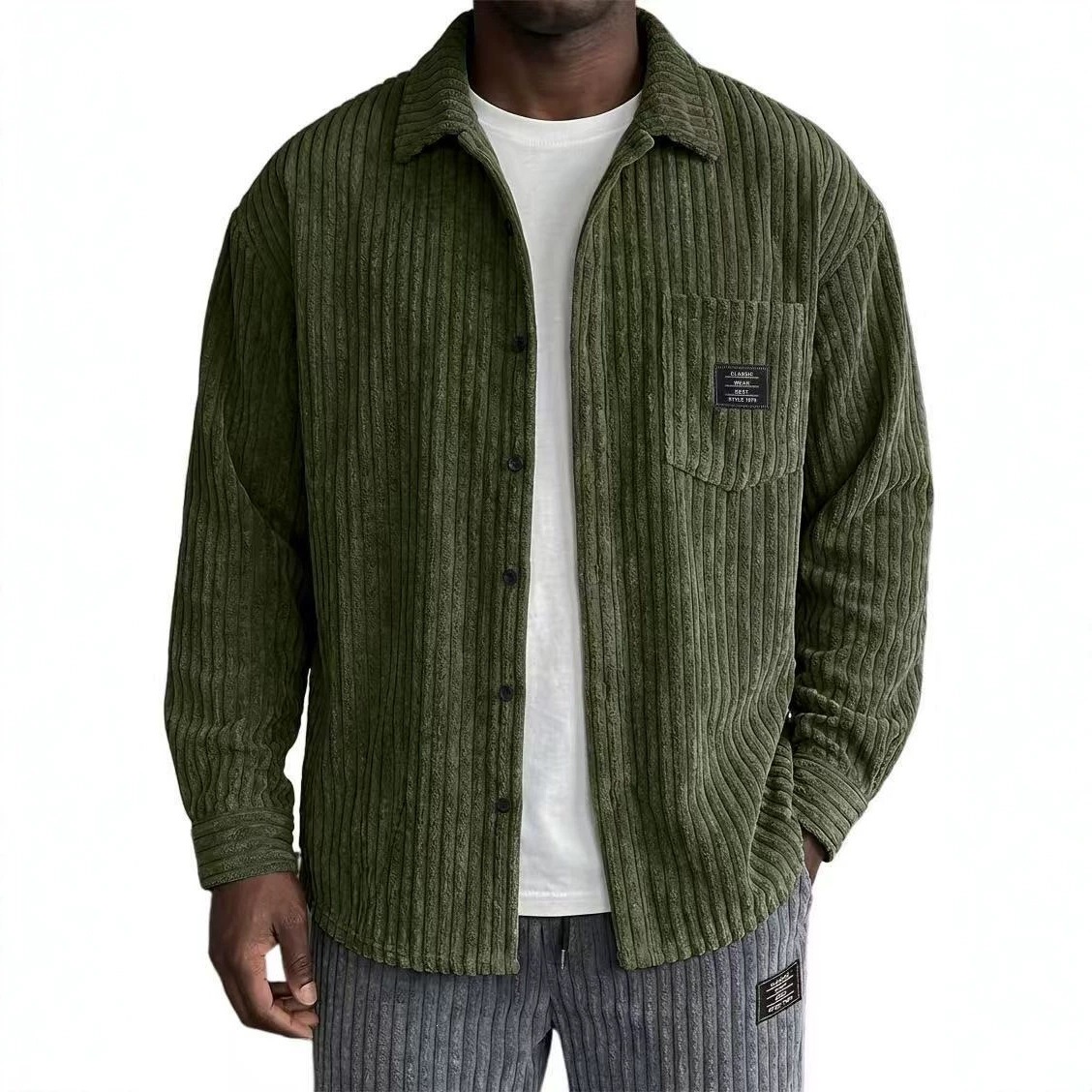 Men's ribbed overshirt product view