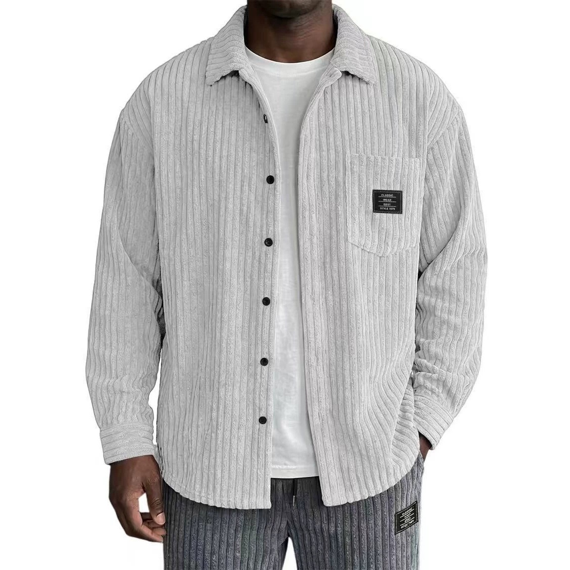 Men's ribbed overshirt product view