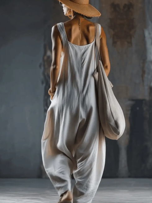Cozy Loose-fitting Wide-leg Jumpsuit-blumpark