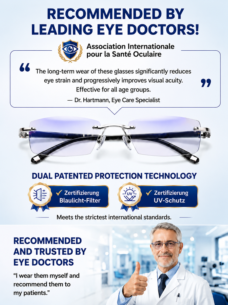 0.01s Auto-Focus Progressive Glasses | +1.00~+7.00 DPT, Stepless for Reading & Driving