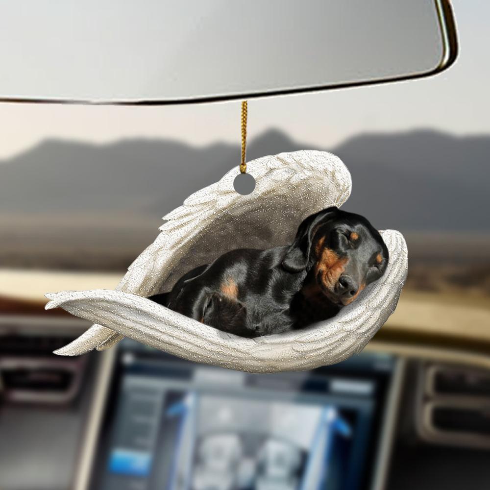 Sleeping Angel Black & Tan Dachshund Ornament – for Dachshund Lovers