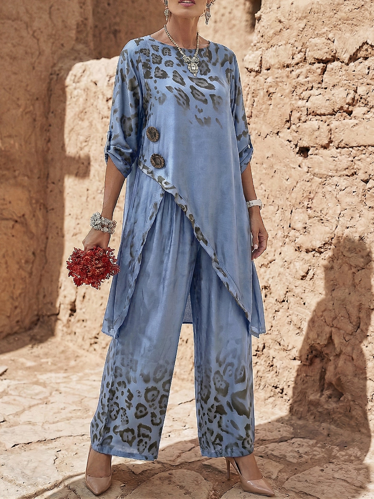 Soft-Touch Top and Trousers Set