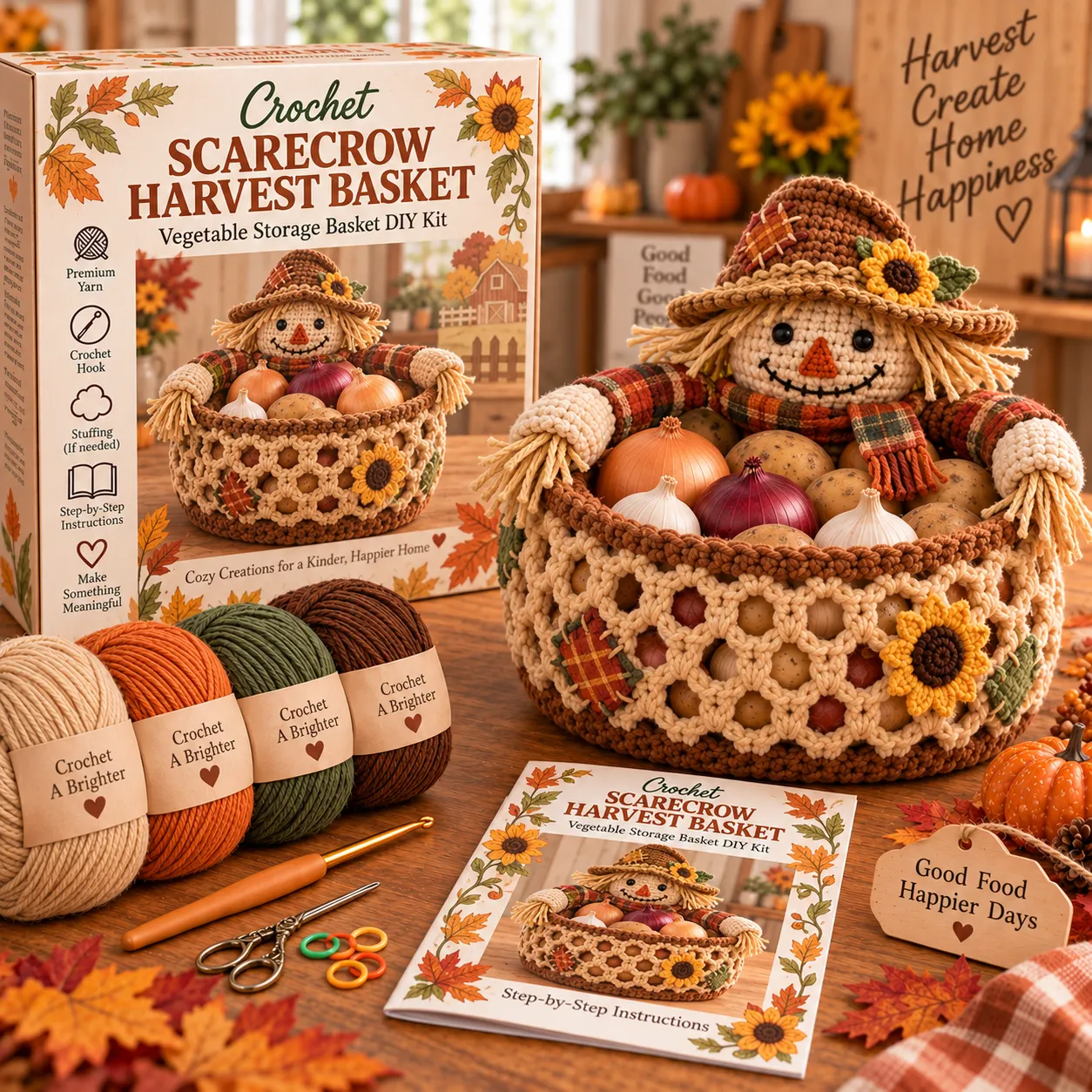 Harvest Keeper Scarecrow Basket