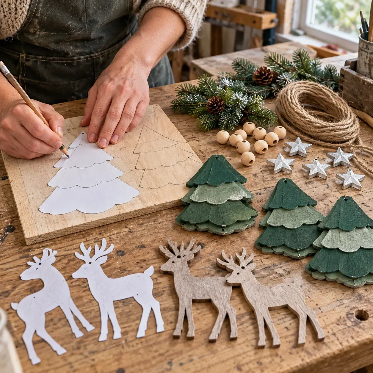 🦌 Lighted Woodland Christmas Garland