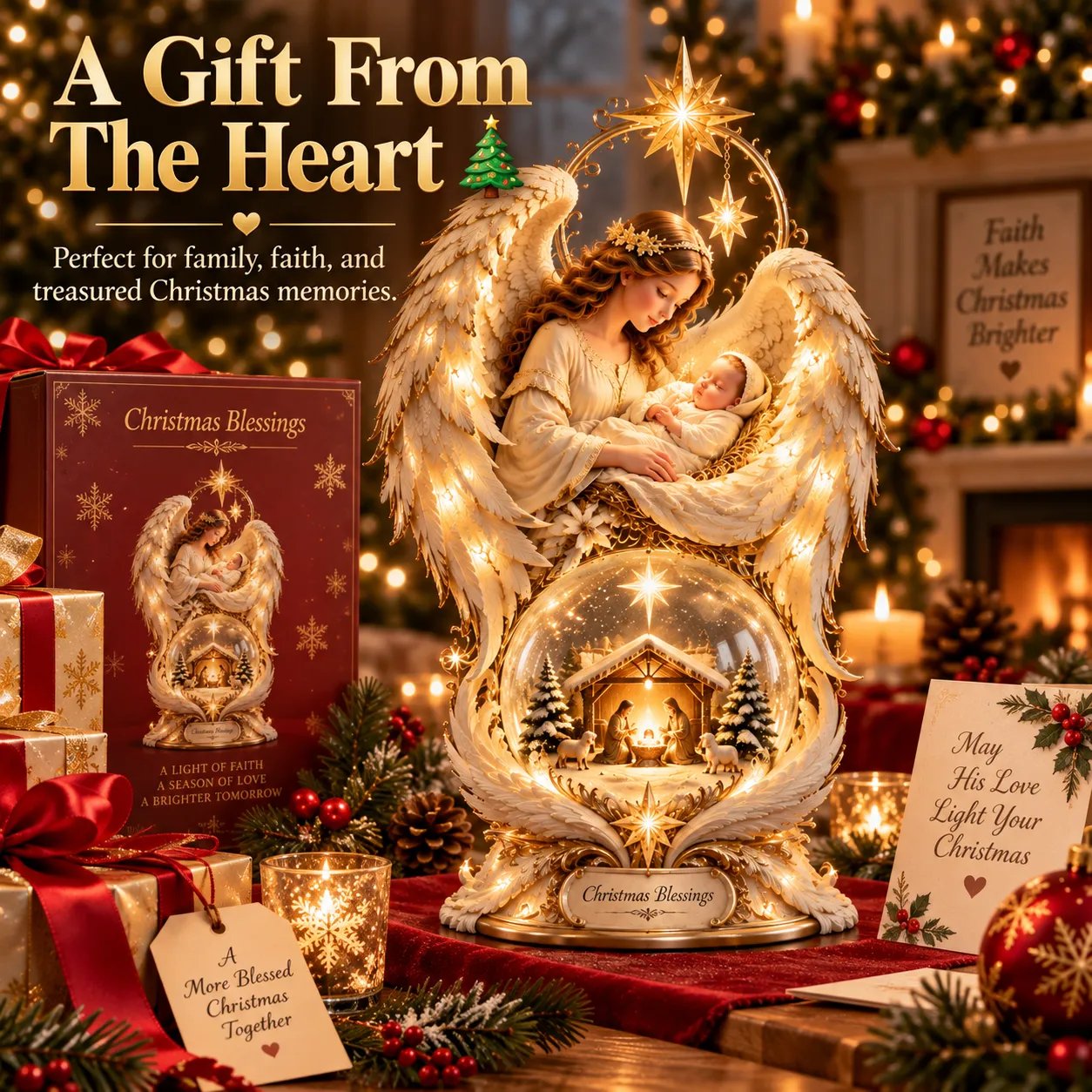 Heavenly Noel Nativity tabletop décor presented as a meaningful Christmas gift