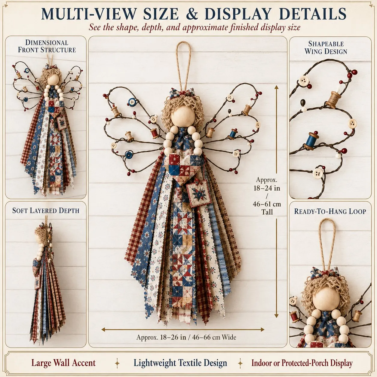 DIY Layered Fabric Angel Hanging Kit | Complete Kit with All Tools & Step-by-Step Guide Included 💕