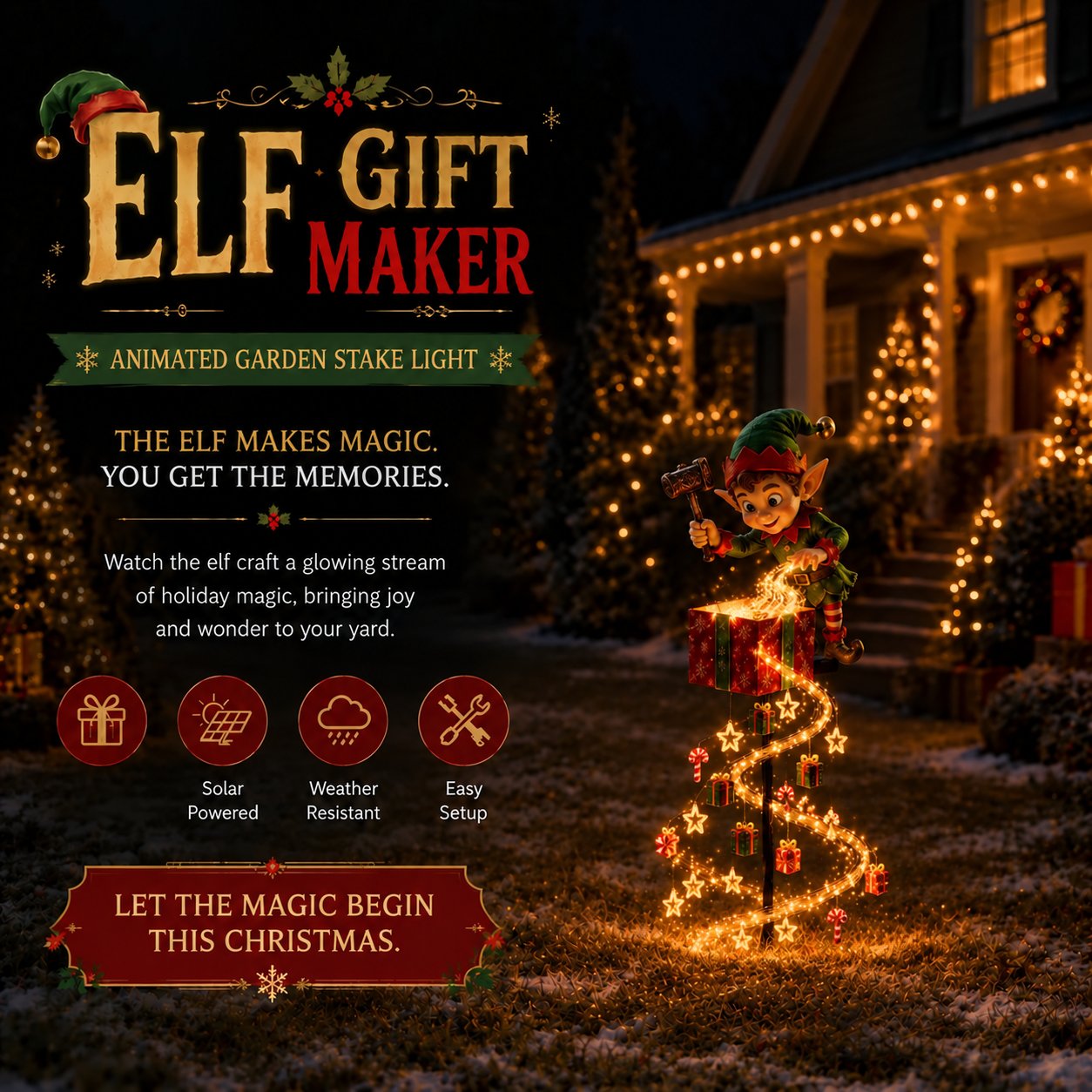 🎄✨ Christmas Magic Garden Collection-Transform Your Yard Into A Winter Wonderland With Enchanted Flowing Lights