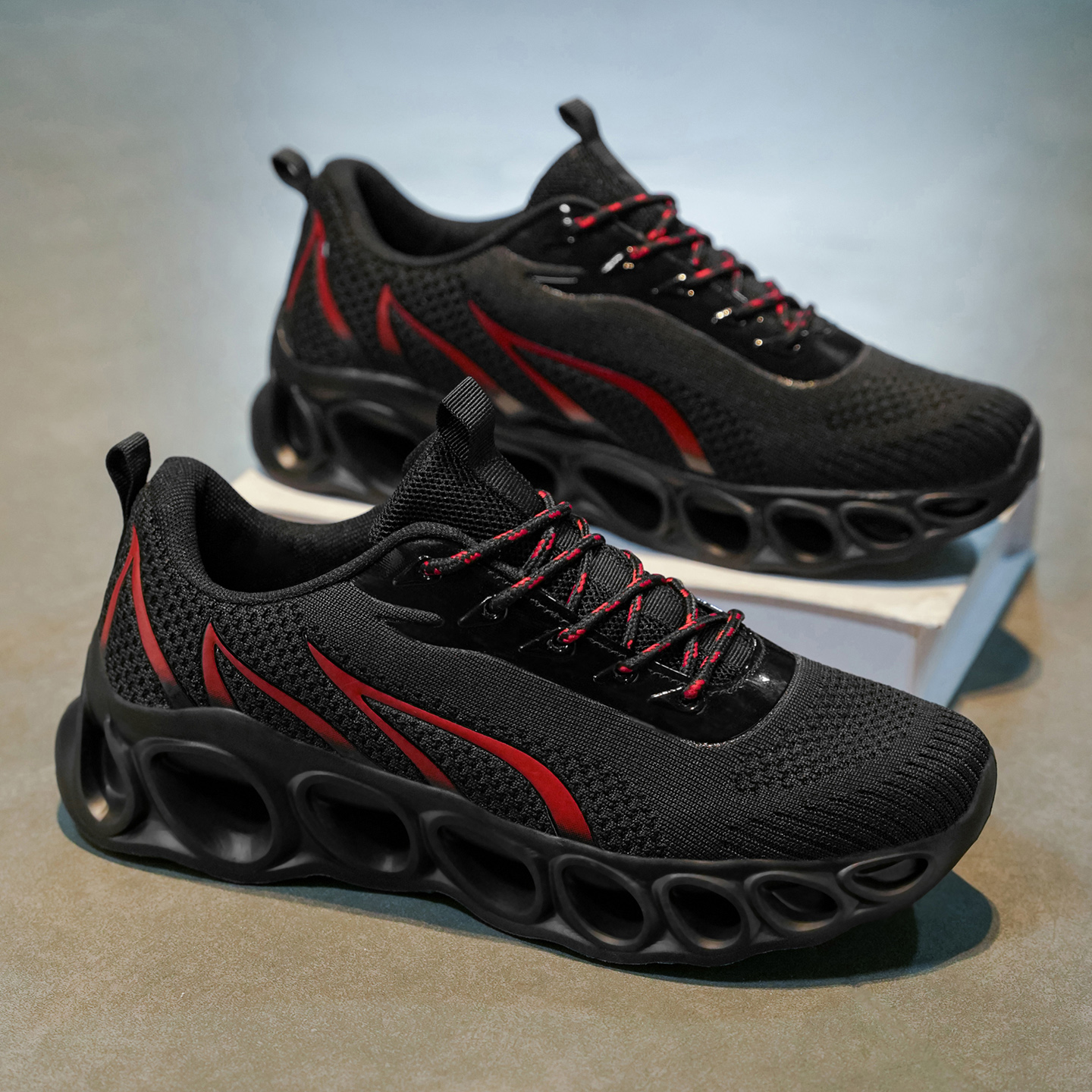 Softsfeel® Women's Relieve Foot Pain Perfect Walking Shoes - Black Red