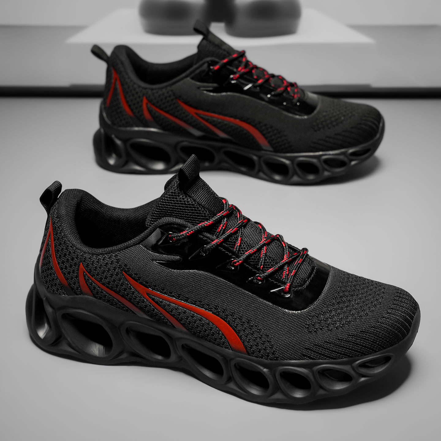 Softsfeel® Women's Relieve Foot Pain Perfect Walking Shoes - Black Red
