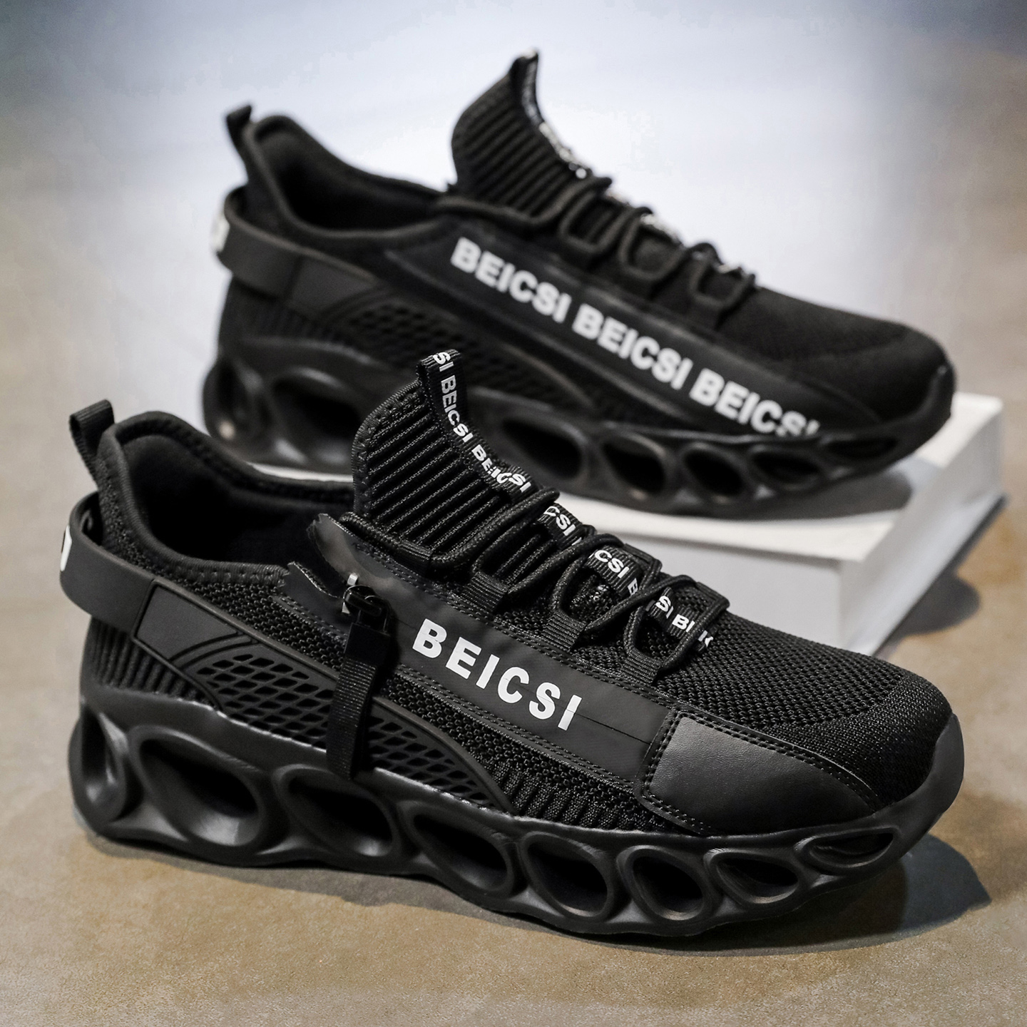 Softsfeel® Men's Side-Zip ComfortFit Walking Shoes - Black