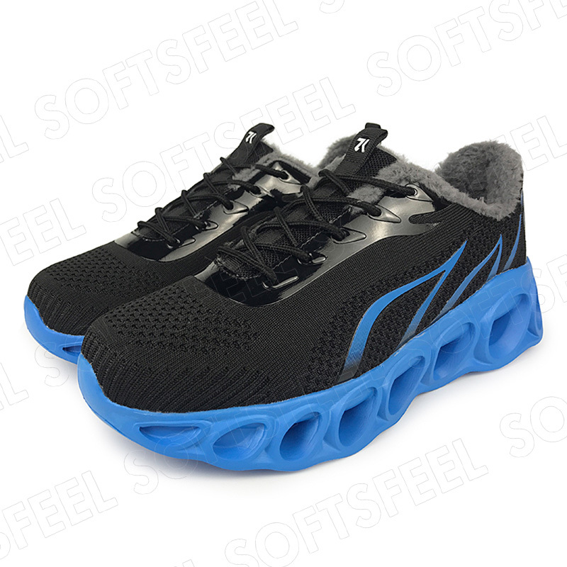 Softsfeel Men's Relieve Foot Pain Perfect Walking Shoes - Black Blue-SOFTSFEEL