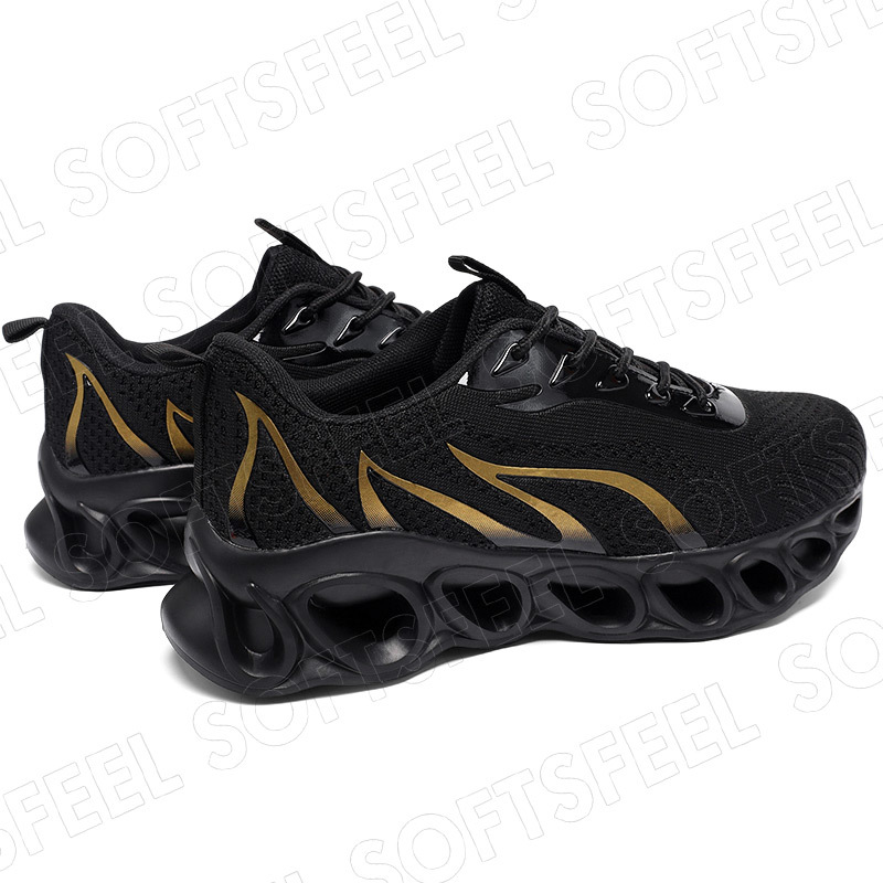 Softsfeel Women's Relieve Foot Pain Perfect Walking Shoes - Black Gold-SOFTSFEEL