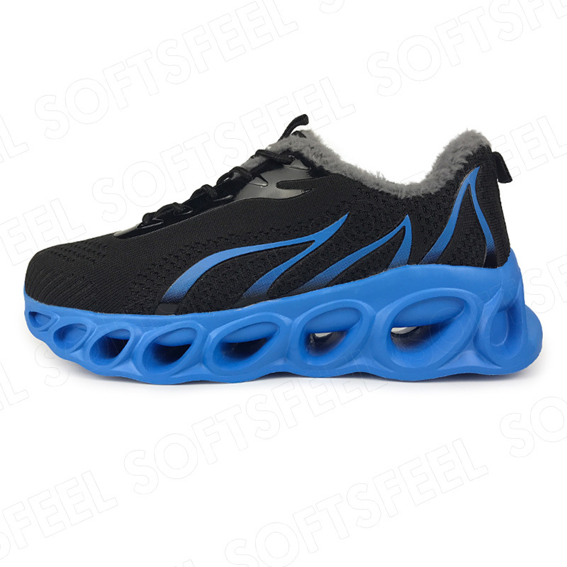 Softsfeel Men's Relieve Foot Pain Perfect Walking Shoes - Black Blue-SOFTSFEEL