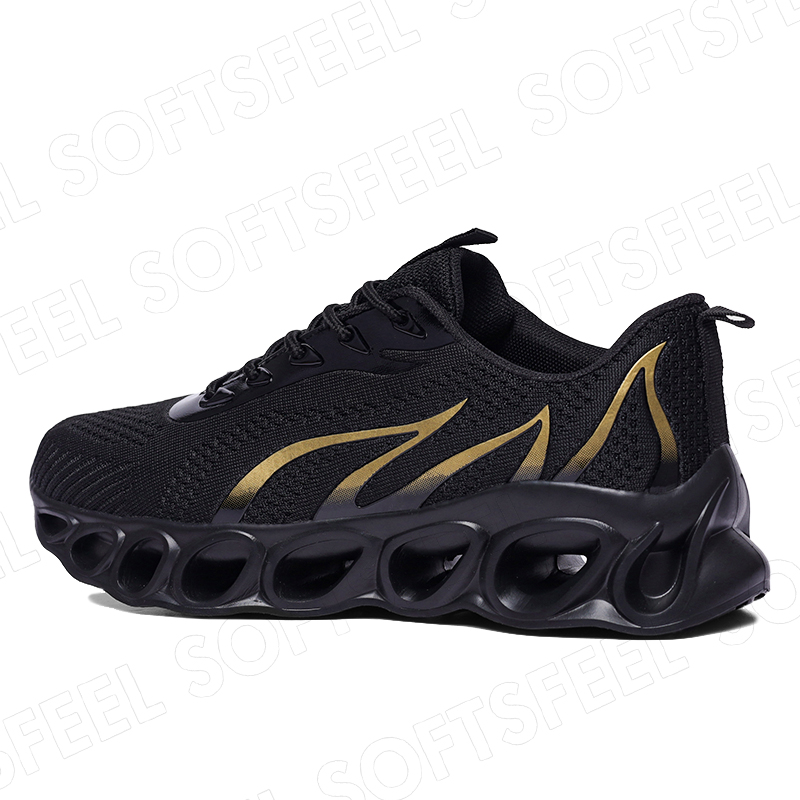 [BLACK FRIDAY SPECIAL]  Softsfeel® Men's Relieve Foot Pain Perfect Walking Shoes - Black Gold-softsfeelcom