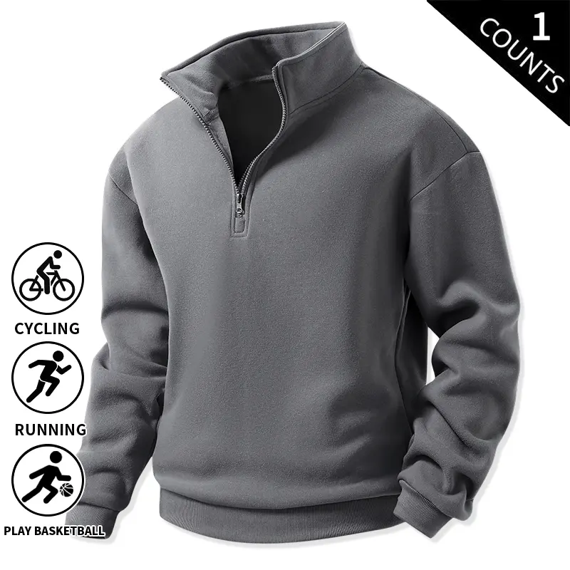 3-Pack Men’s Quarter-Zip Fleece Sweatshirts