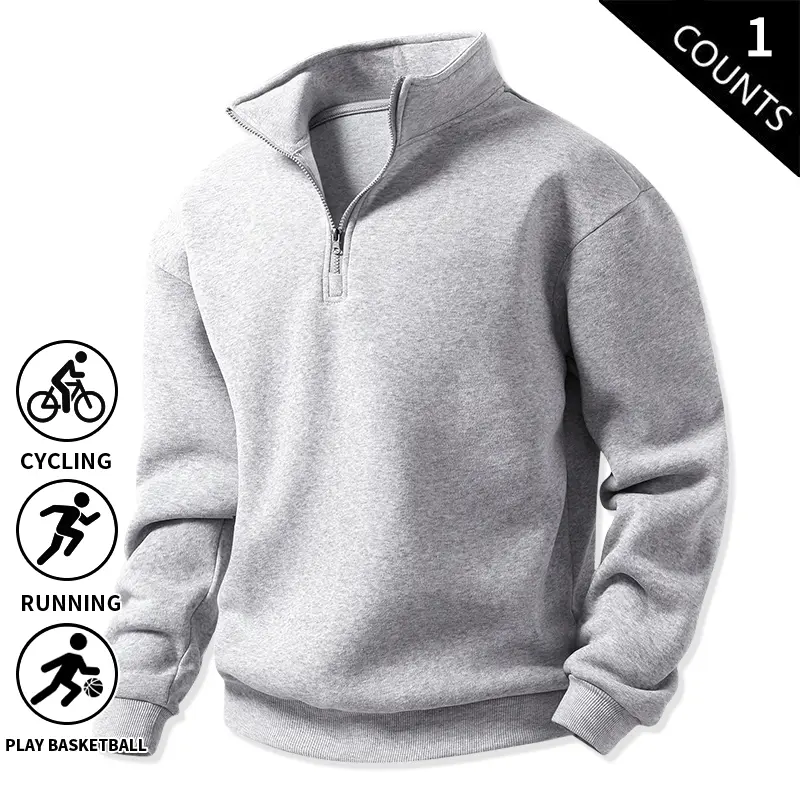 3-Pack Men’s Quarter-Zip Fleece Sweatshirts