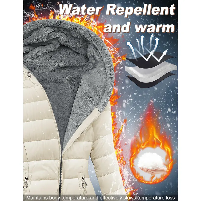 UMIPUBO Women's Long Sleeve Puffer Down Jacket