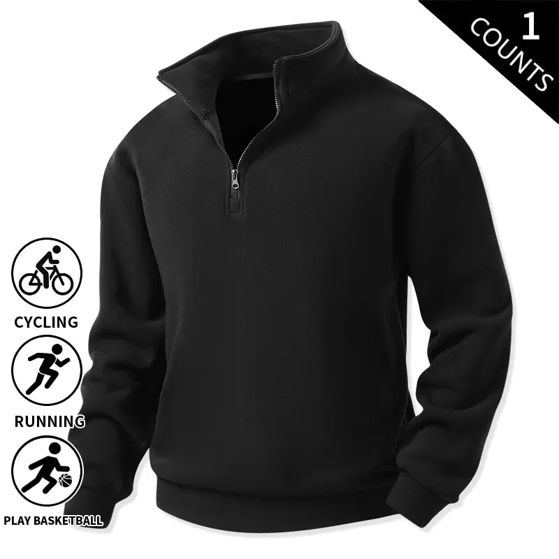 3-Pack Men’s Quarter-Zip Fleece Sweatshirts