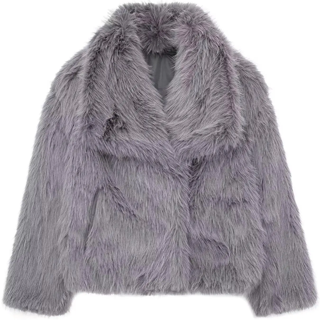 Women's Faux Fur Fitted Jacket, Collar Coat