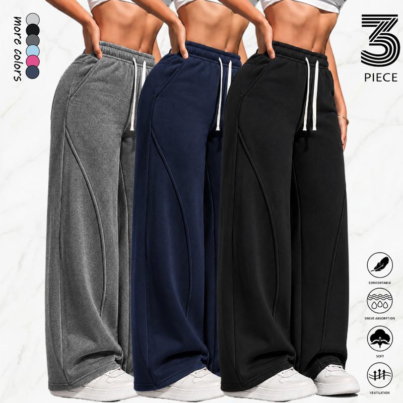 Women's 3PCS Lightweight Sweatpants, Polyester
