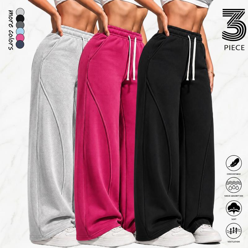 Women's 3PCS Lightweight Sweatpants, Polyester