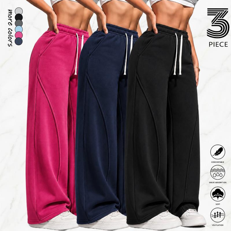 Women's 3PCS Lightweight Sweatpants, Polyester