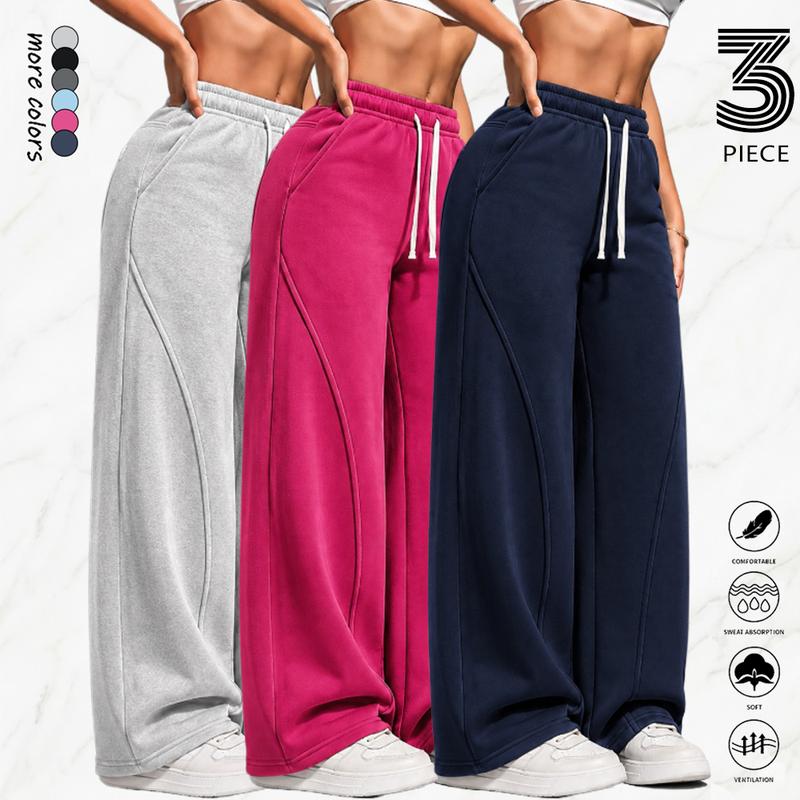 Women's 3PCS Lightweight Sweatpants, Polyester