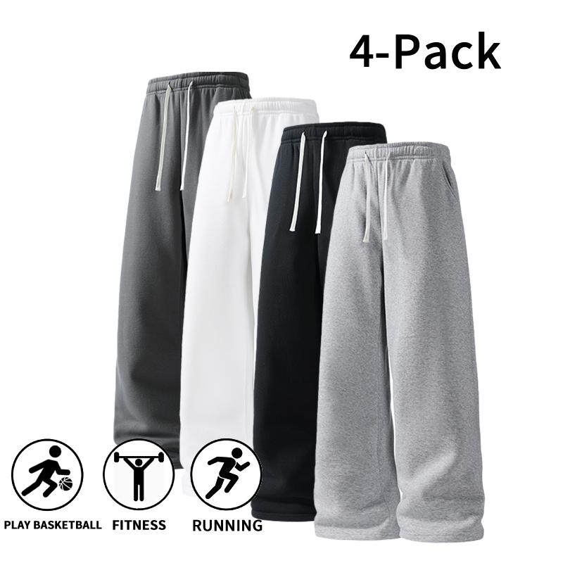 4 Pack Ultra-Soft Wide Leg Sweatpants