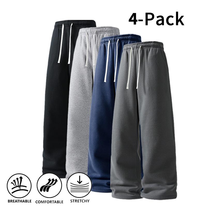 4 Pack Ultra-Soft Wide Leg Sweatpants