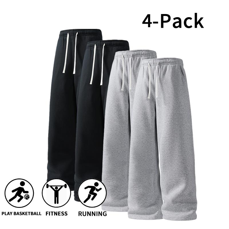 4 Pack Ultra-Soft Wide Leg Sweatpants
