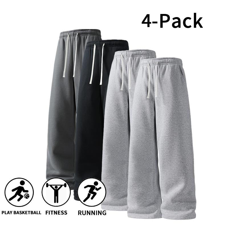 4 Pack Ultra-Soft Wide Leg Sweatpants
