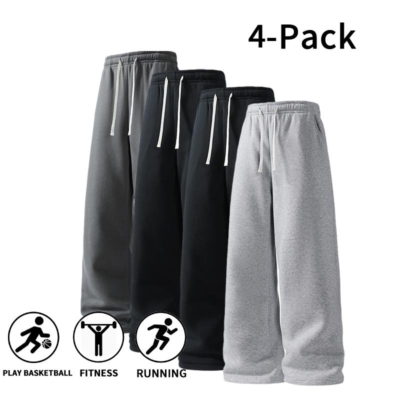 4 Pack Ultra-Soft Wide Leg Sweatpants