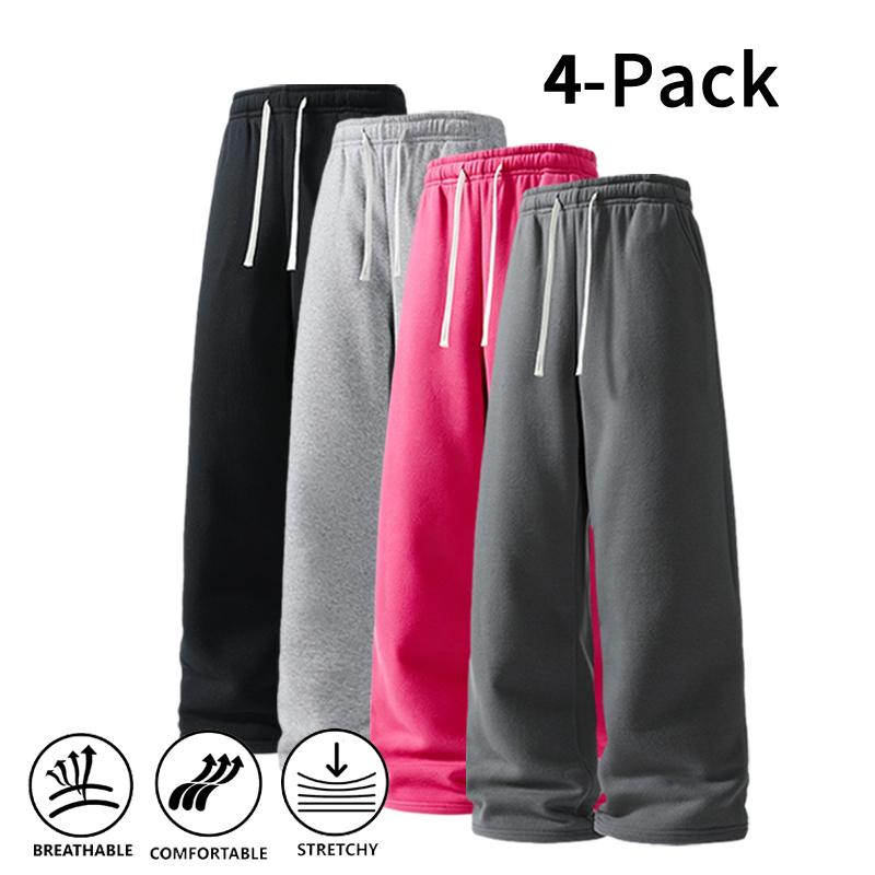 4 Pack Ultra-Soft Wide Leg Sweatpants