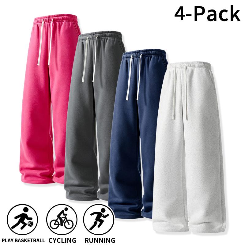 4 Pack Ultra-Soft Wide Leg Sweatpants