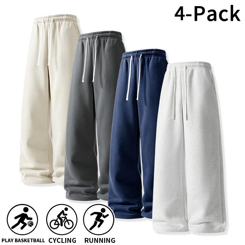 4 Pack Ultra-Soft Wide Leg Sweatpants