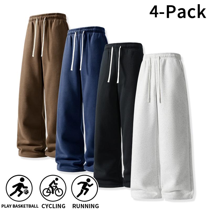 4 Pack Ultra-Soft Wide Leg Sweatpants